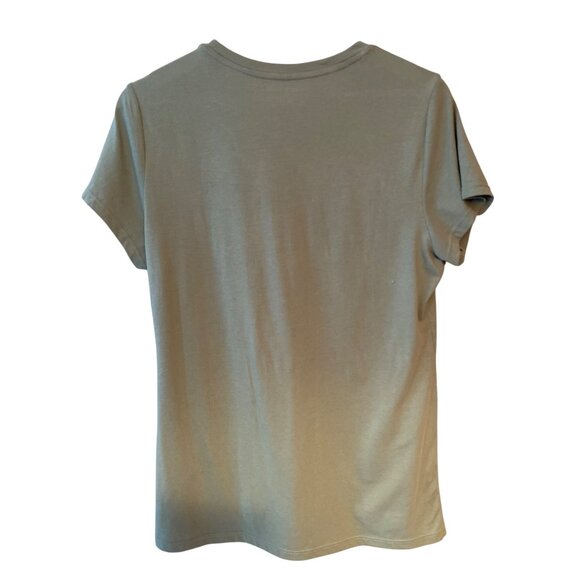 Calvin Klein Jeans Women's Sage Green Logo T-Shirt Large Performance Stretch - Picture 2 of 10